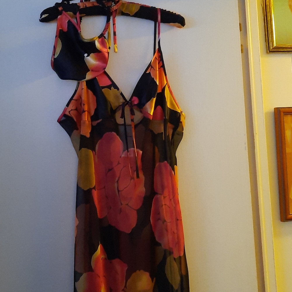 See thru long gown with very tiny panties